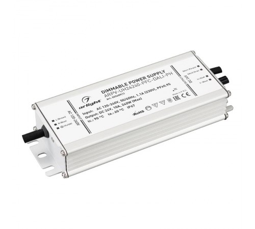 Блок питания ARPV-UH24240-PFC-DALI-PH (24V, 10.0A, 240W)  025689(1)  Arlight