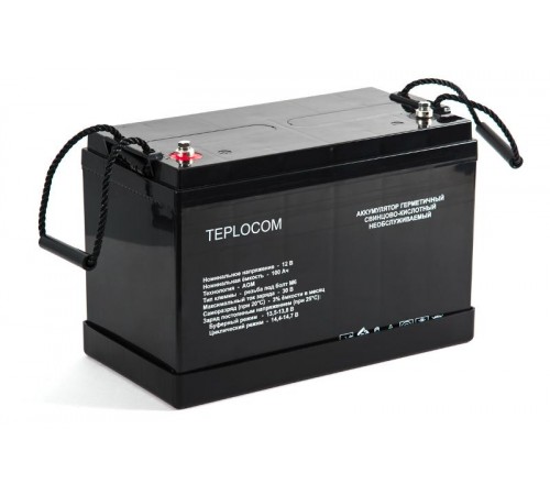 АКБ TEPLOCOM 100Ач Герметичный свинцово-кислотный необслуживаемый AGM АКБ 12В 100Ач  437  Бастион