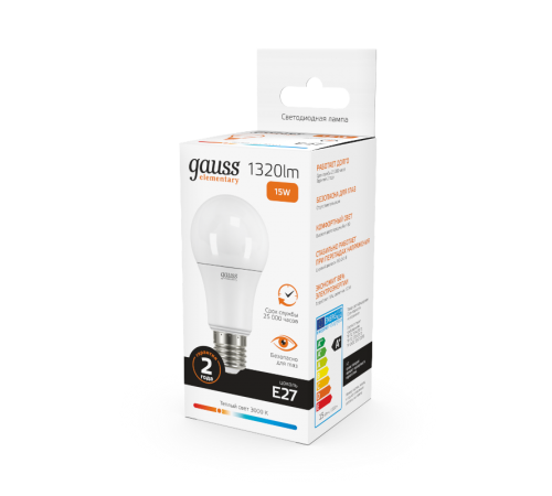 Лампа светодиодная LED 15Вт E27 220В 3000К Elementary A60  23215  Gauss
