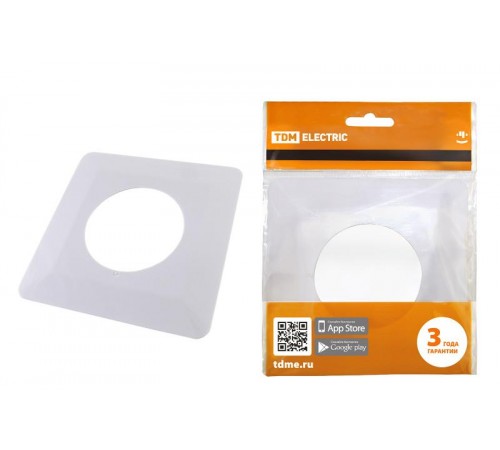 Рамка для выключателей или розеток одноместная защитная 130х130 мм, белая  SQ1822-0002  TDM