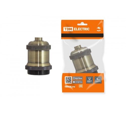 Патрон подвесной Е27, металлический "Лофт", бронза  SQ0335-0048  TDM