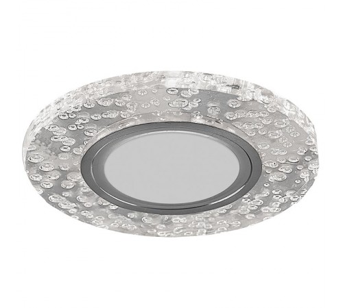 Светильник точечный встраиваемый под лампу, с LED подсветкой CD953 15LED*2835 SMD RGB, MR16 50W G5.3, "круг", прозрачный  32569  FERON