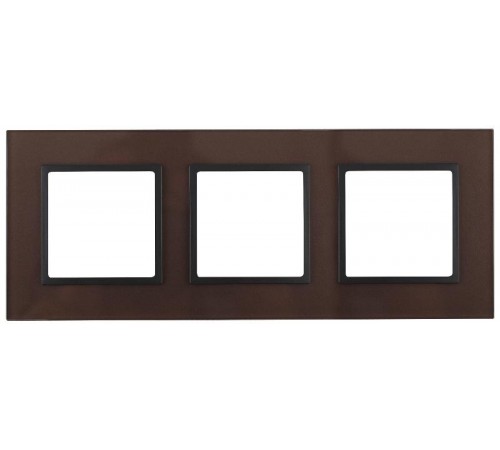 14-5103-13 Рамка на 3 поста, стекло, Эра Elegance, бронза+антр  Б0034511  ЭРА