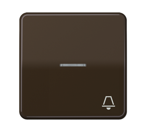 Клавиша с окошком и символом "звонок" для выключателей с подсветкой; коричневая  CD590KO5KBR  Jung