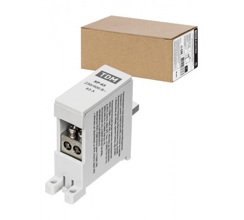 Клемма распределительная на DIN-рейку КР-63 1П 63А (2х10мм)  SQ0823-0110  TDM