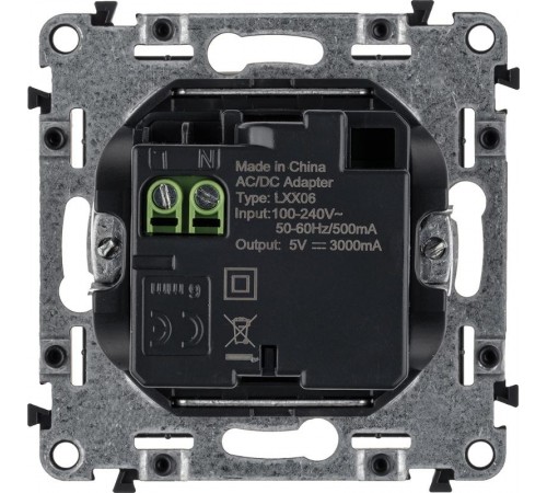 Valena ALLURE Сл. кость Зарядное устройство с 2-мя USB-разьемами тип С-тип С 240В/5В 3000мА С лицевой панелью  755346  Legrand