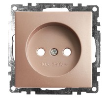 Розетка 1-местная с защитной шторкой (механизм) б/з, 250В, 10А, серия Катрин, GLS10-7109-02, шампань  39595  STEKKER