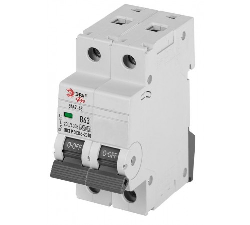 Автоматический выключатель  PRO VA63-2P06C4.5 ВА47-63 2P 6А кривая C 4,5кА   Б0059418  ЭРА