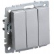 BRITE Выключатель 3-клавишный 10А ВС10-3-0-БрА алюминий  BR-V30-0-10-K47  IEK