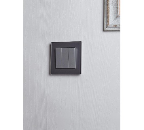 BRITE Выключатель 3-клавишный 10А ВС10-3-0-БрА алюминий  BR-V30-0-10-K47  IEK