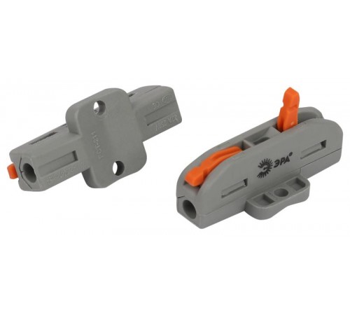 Клемма  NO-225-452 проходная с монтажной площадкой 222-2411Р с рычагами 1 полюс 0.08-2.5/4 мм2 (упаковка 2 шт.)  Б0067941  ЭРА