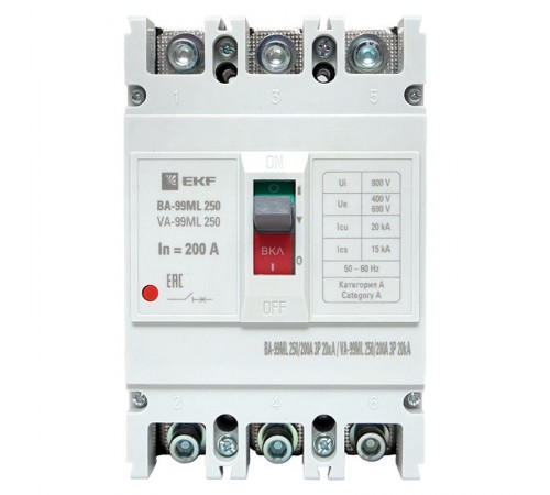 Выключатель автоматический ВА-99М 250/200А 3P 20кА EKF Basic  mccb99-250-200mI  EKF