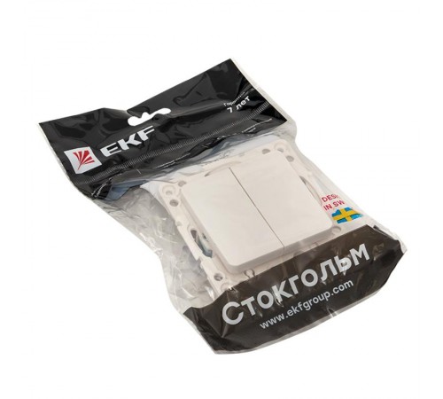 Стокгольм Механизм Выключателя 2-кл. 10А белый PROxima  EYV10-123-10  EKF