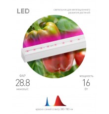 Светильник светодиодный для растений красно-синий спектр ЭРА FITO-16W-Т5-N  Б0045233  ЭРА