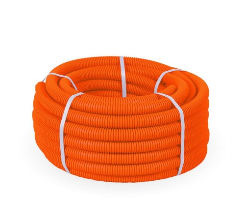 Труба гофрированная ПВХ легкая 350 Н оранжевая д25 (50 м/2600 м уп/пал) с/з  Промрукав  PR01.0132  Промрукав