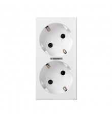 Simon CIMA 500 Розетка дв. 2P+E Schuko, шторки, индикатор, 16А 250В, клеммы: зажим+винт, 50х100мм, 500 CIMA, белый  50010472-030  Simon