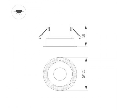 Корпус PLURIO-BASE-BUILT-TRIMLESS-R120 (WH, 1-2, 200mA) (Arlight, IP20 Металл, 3 года)  030271  Arlight