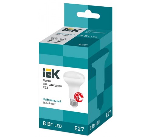 Лампа светодиодная LED 8Вт Е27 220В 4000К R63 рефлектор  LLE-R63-8-230-40-E27  IEK
