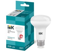 Лампа светодиодная LED 8Вт Е27 220В 4000К R63 рефлектор  LLE-R63-8-230-40-E27  IEK