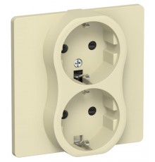 FLITE Розетка 2-ая с заземлением со шторками 16А РСш12-0-К-ФлН навахо  FI-R24C-16-K87  IEK