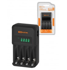 Зарядное устройство 18044 (1800 mA 4 слота АА/ААА 4 кан.), LCD-экран, 220 В,  SQ1702-0110  TDM