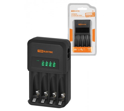Зарядное устройство 18044 (1800 mA 4 слота АА/ААА 4 кан.), LCD-экран, 220 В,  SQ1702-0110  TDM