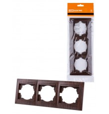 Рамка 3-х постовая горизонтальная венге "Лама"  SQ1815-0431  TDM