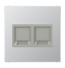 Плата (фиксация защёлкиванием) с полем для надписи для двух модулей; металл; алюминий AL1969-2WE Jung