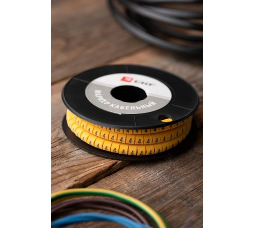 Маркер-кабельный 4,0кв.мм "4" (500шт.) (ЕС-2) EKF PROxima  plc-KM-4-4  EKF