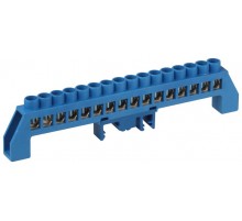 Шина  NO-224-114 N ноль в комбинированном изоляторе на DIN-рейку ШНИ-8х12-16-Д-синий  Б0062973  ЭРА