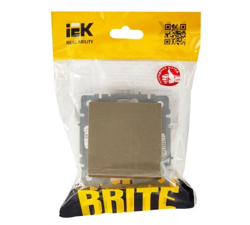 BRITE Выключатель 1-клавишный перекрестный 10А ВС10-1-3-БрШ шампань  BR-V13-0-10-K37  IEK