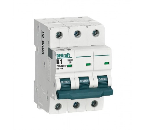 Выключатель автоматический 3P 1A х-ка B ВА-105 10кА  13124DEK  DEKraft
