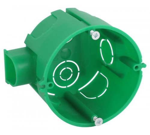 Коробка установочная  KUTS1-68-45-green зеленая 68х45мм для твердых стен с саморезами, один стыковочный узел IP20 KUTS1-68-45-green  Б0061164  ЭРА