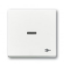 Клавиша для механизма 1-клавишного выключателя, с прозрачной линзой, c символом ""ВИЛКА"" Future/Axcent/Carat/Династия, альп. белый  2CKA001751A3161