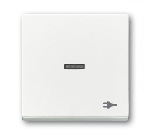 Клавиша для механизма 1-клавишного выключателя, с прозрачной линзой, c символом ""ВИЛКА"" Future/Axcent/Carat/Династия, альп. белый  2CKA001751A3161