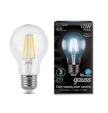 Лампа светодиодная Black LED Filament A60 E27 10W 970lm 4100К  102802210  Gauss