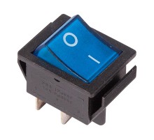Выключатель клавишный 250V 16А (4с) ON-OFF синий  с подсветкой (RWB-502, SC-767, IRS-201-1)   36-2331-1  REXANT
