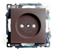 Розетка 1-местная с защитной шторкой (механизм) б/з, 250В, 10А, серия Катрин, GLS10-7109-04, шоколад  49025  STEKKER