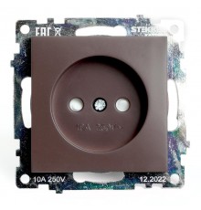 Розетка 1-местная с защитной шторкой (механизм) б/з, 250В, 10А, серия Катрин, GLS10-7109-04, шоколад  49025  STEKKER