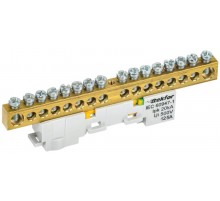 TEKFOR Шина PE "земля" неизолированная на универсальном держателе 8х12-16-Ж  TF-NN20-16-DL-K05  IEK