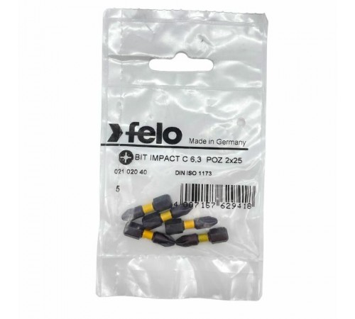 Бита крестовая ударная серия Impact PZ 2X25, 5 шт  02102040  Felo