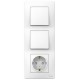 Blanca Белый С/У Блок:Розетка з/к шт 16А, 250В+выкл1-клавишный+выкл 1-клавишный  BLNBS101101  SE