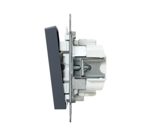 Механизм выключателя, одноклавишный, с подсветкой, графит Эпика  UP1-SWG-14 EKF