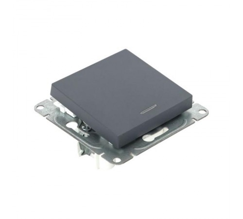 Механизм выключателя, одноклавишный, с подсветкой, графит Эпика  UP1-SWG-14 EKF