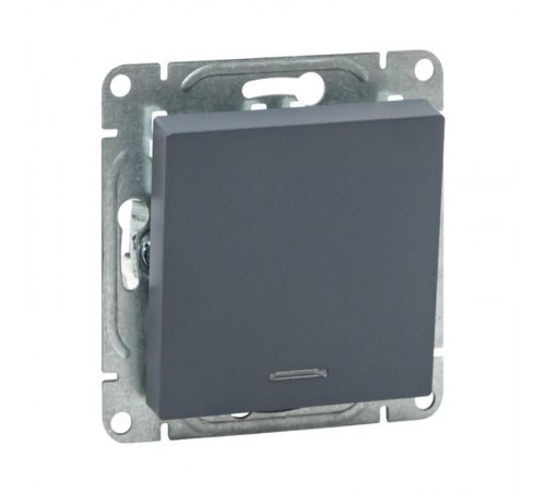 Механизм выключателя, одноклавишный, с подсветкой, графит Эпика  UP1-SWG-14 EKF