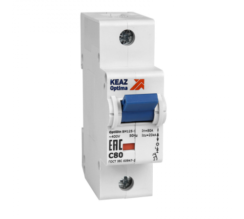 Выключатель автоматический однополюсный OptiDin BM125 100А D 15кА (BM125-1D100-14ln-УХЛ3)  138596  КЭАЗ