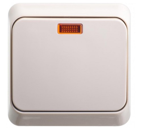 Этюд Кремовый О/У Переключатель 1-клавишный с подсветкой  BA10-007K  SE