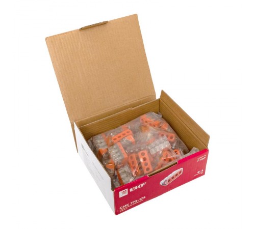 Клемма СМК 773-174 (с пастой), 4 отверстия, 2,5-6,0 мм2 (уп.50шт.) EKF PROxima  plc-smk-773-174  EKF