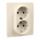 Etika Слоновая кость Розетка 2-ая с заземлением со шторками в сборе 16А 250В винтовые зажимы  672373  Legrand