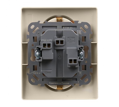 Etika Слоновая кость Розетка 2-ая с заземлением со шторками в сборе 16А 250В винтовые зажимы  672373  Legrand